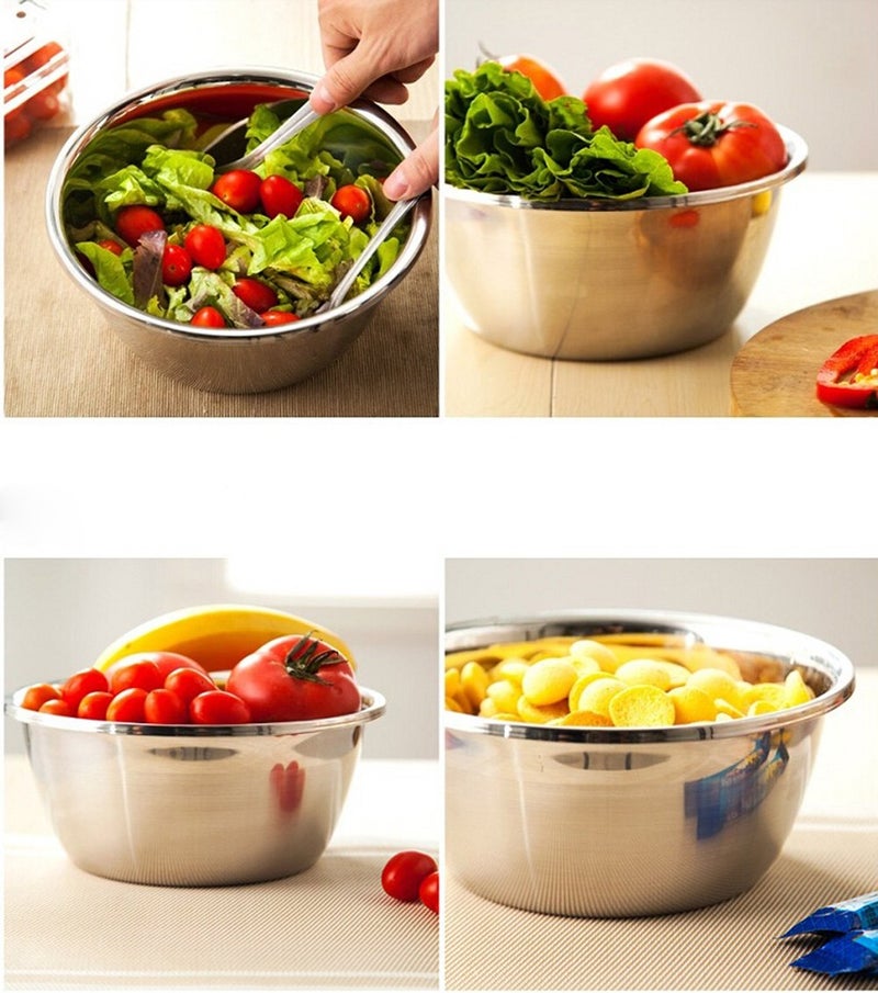 meleg otthon Stainless Steel Bowl,1.5QT Salad Bowl,Metal Bowls,Stainless Steel Basin, Deeper Edge Mirror Finish Dishwasher Safe bowl (S)â€¦ - Image 4